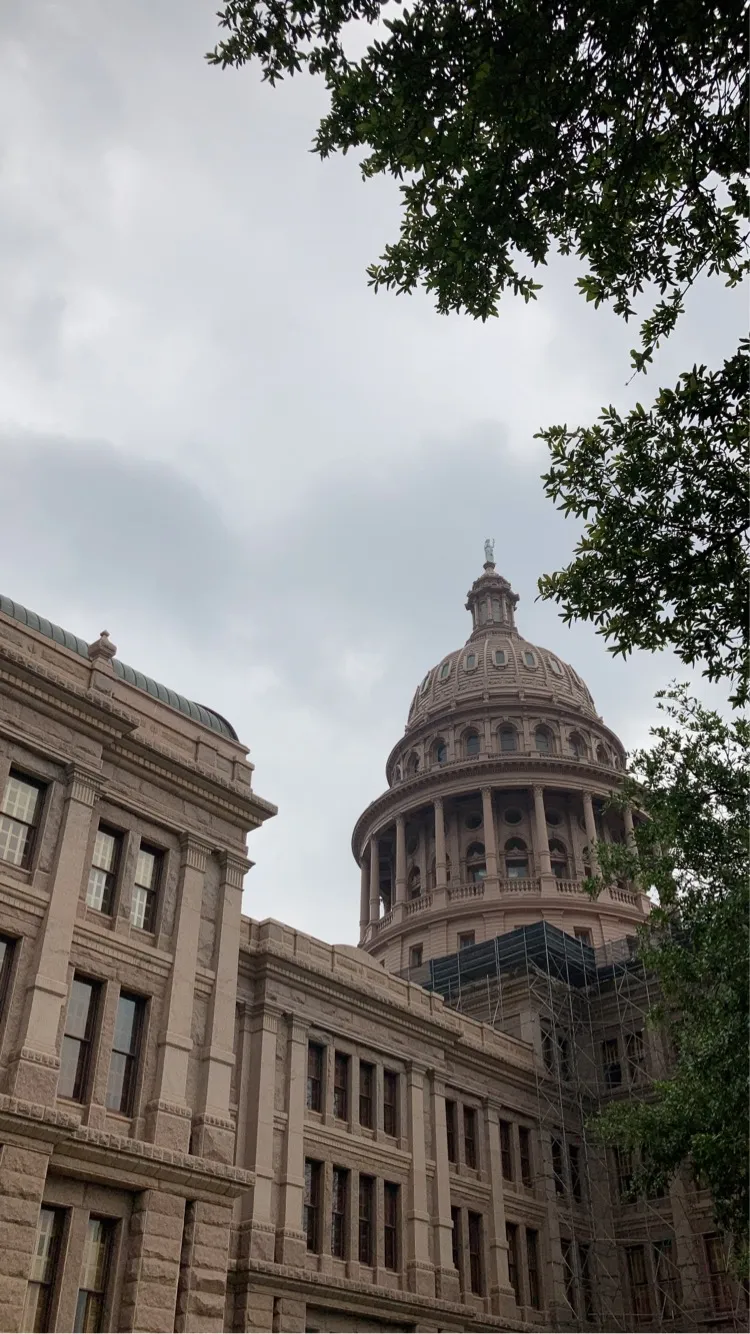 The Texas State Capitol dome in Austin.